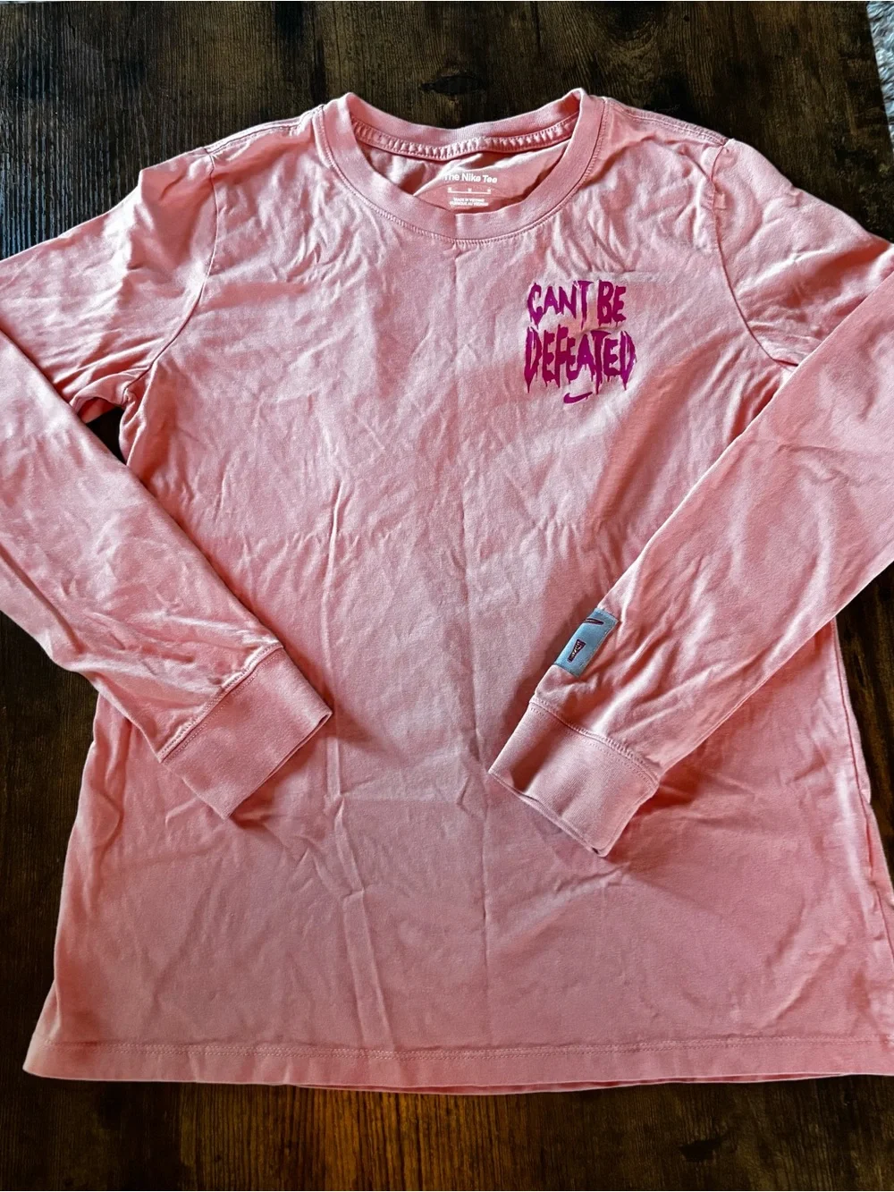 Nike Girls Medium Basketball Long Sleeve Coral Crewneck Tee